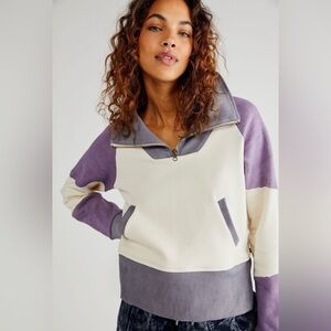 NWT MARIA BOUVIER x Free People Bromelia quarter zip sweatshirt XS